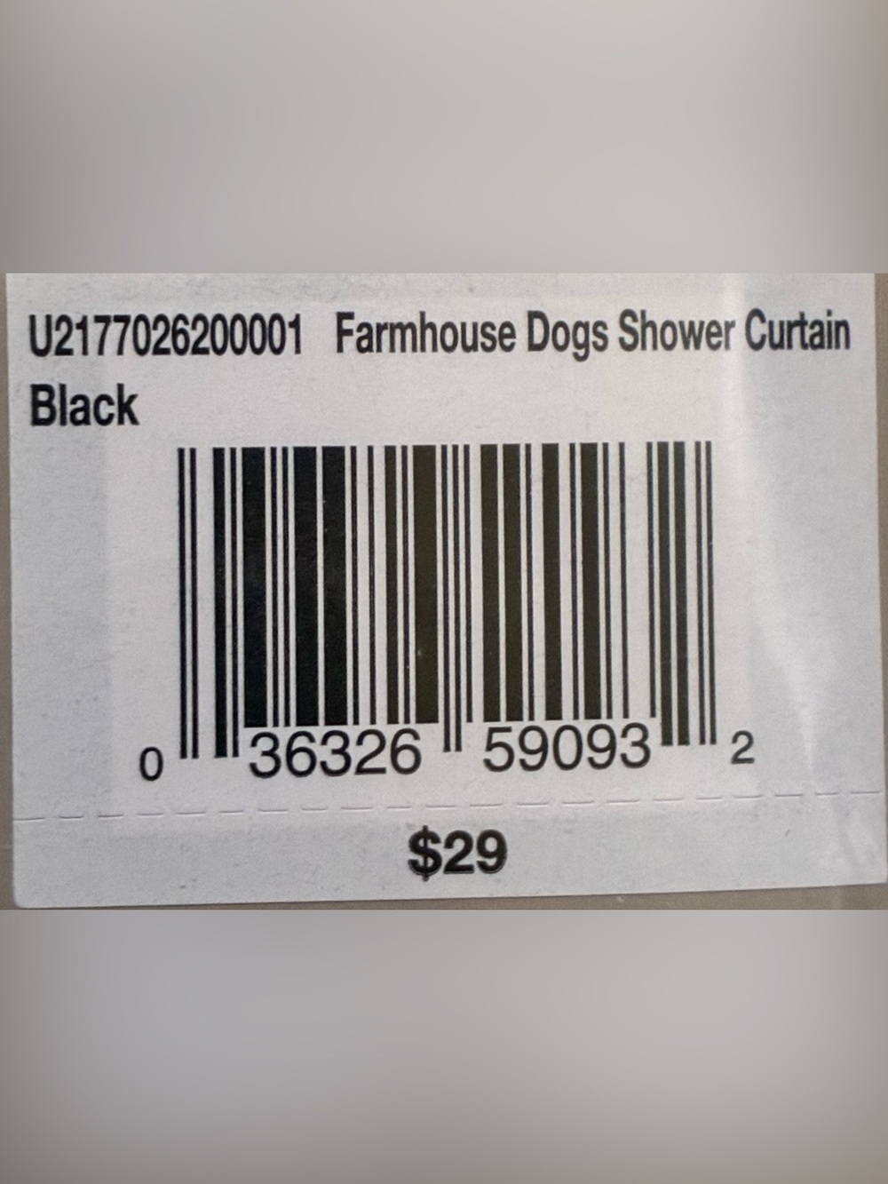 Farmhouse Dogs Shower Curtain - Black & White - Picture 5 of 5
